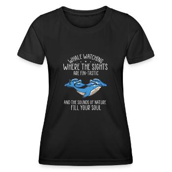 Orca Beobachtung für Buckelwale und Meerwale - Frauen Funktions-T-Shirt - Schwarz - Vorne - AI Model Female 172 light (172cm)