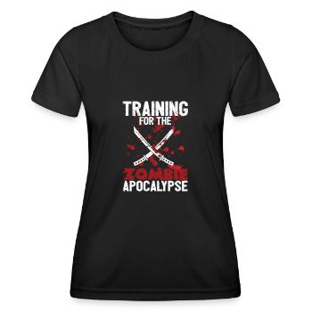 Training for the Zombie Apocalypse Funny - Women's Functional T-Shirt - black - Front - AI Model Female 172 light (172cm)