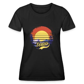 Texas - Frauen Funktions-T-Shirt - Schwarz - Vorne - AI Model Female 172 light (172cm)