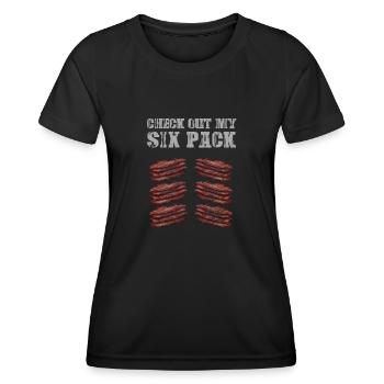 Check out my Sixpack Bacon Lover Crispy - Women's Functional T-Shirt - black - Front - AI Model Female 172 light (172cm)