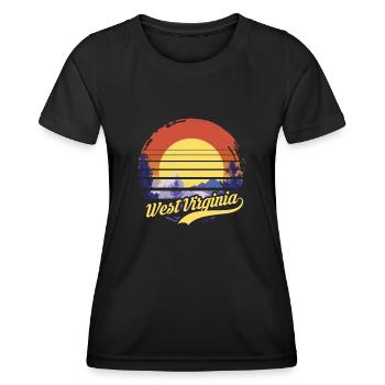 Virginie-Occidentale - T-shirt sport Femme - noir - Devant - AI Model Female 172 light (172cm)