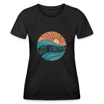 Virginie-Occidentale - T-shirt sport Femme - noir - Devant - AI Model Female 172 light (172cm)