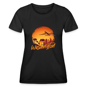 Washington - T-shirt sport Femme - noir - Devant - AI Model Female 172 light (172cm)