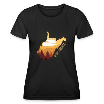 Virginie-Occidentale - T-shirt sport Femme - noir - Devant - AI Model Female 172 light (172cm)