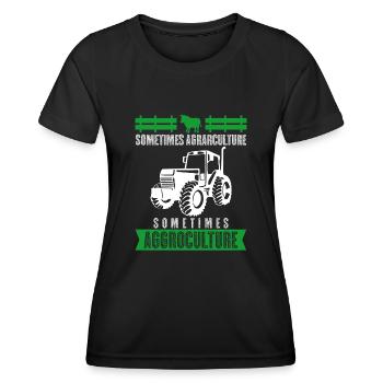 Agriculteur Agriculteur Tracteur Agriculteur - T-shirt sport Femme - noir - Devant - AI Model Female 172 light (172cm)