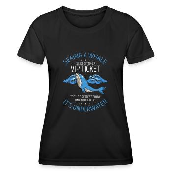 Meeressäuger für Orca-Beobachtung und Buckelwal - Frauen Funktions-T-Shirt - Schwarz - Vorne - AI Model Female 172 light (172cm)