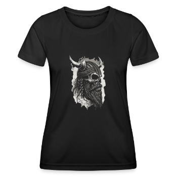 Wikinger Krieger Walhalla Nordischer Krieger - Frauen Funktions-T-Shirt - Schwarz - Vorne - AI Model Female 172 light (172cm)
