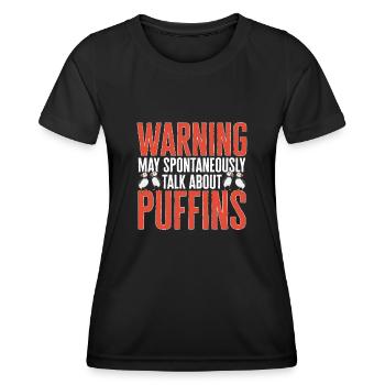 puffin puffin auke birds Lunde - Women's Functional T-Shirt - black - Front - AI Model Female 172 light (172cm)