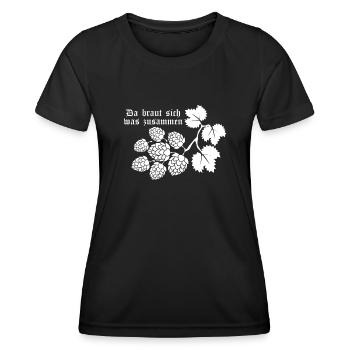 Bierbrauer Hopfen Bier Brauerei - Frauen Funktions-T-Shirt - Schwarz - Vorne - AI Model Female 172 light (172cm)