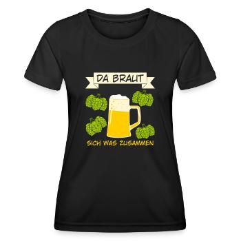 Bierbrauer Hopfen Malz Bier Brauerei - Frauen Funktions-T-Shirt - Schwarz - Vorne - AI Model Female 172 light (172cm)