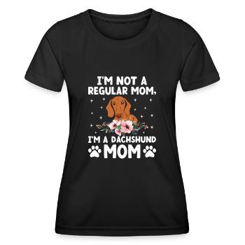 Ich bin keine normale Mutter, ich bin eine Dackelmutter, die einen Hund besitzt - Frauen Funktions-T-Shirt - Schwarz - Vorne - AI Model Female 172 light (172cm)