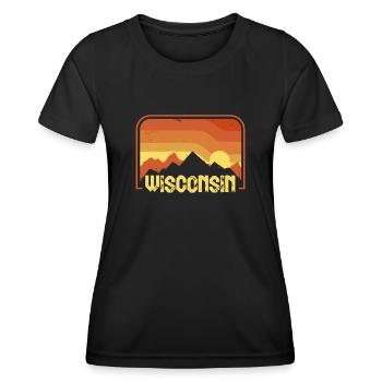 Wisconsin - T-shirt sport Femme - noir - Devant - AI Model Female 172 light (172cm)