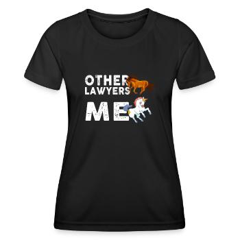 Autres avocats Me Licorne Cheval - T-shirt sport Femme - noir - Devant - AI Model Female 172 light (172cm)