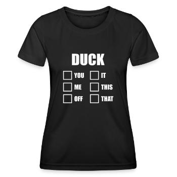 Canard en caoutchouc Jaune Bain Canard Mignon Caneton - T-shirt sport Femme - noir - Devant - AI Model Female 172 light (172cm)