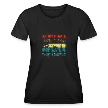 Forest Outdoor Camper Wild - Nature - T-shirt sport Femme - noir - Devant - AI Model Female 172 light (172cm)