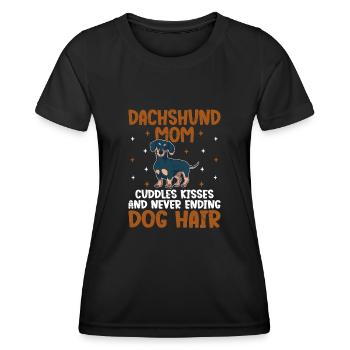 Dackel Mama Kuschelt Küsse Und Endloser Hund - Frauen Funktions-T-Shirt - Schwarz - Vorne - AI Model Female 172 light (172cm)