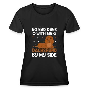 No Bad Days With My Dachshund By My Side Dog Lover - Women's Functional T-Shirt - black - Front - AI Model Female 172 light (172cm)