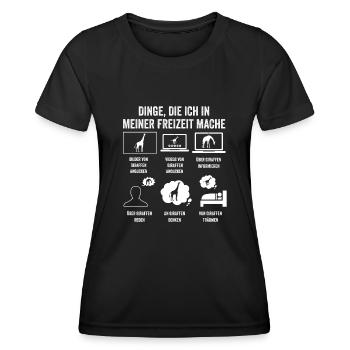 Giraffe Giraffen - Frauen Funktions-T-Shirt - Schwarz - Vorne - AI Model Female 172 light (172cm)