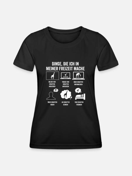 Giraffe Giraffen - Frauen Funktions-T-Shirt - Schwarz
