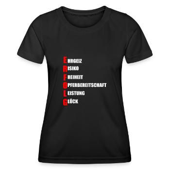 Erfolg - Frauen Funktions-T-Shirt - Schwarz - Vorne - AI Model Female 172 light (172cm)