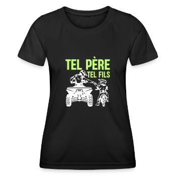 Tel Père Tel Fils Quad Antenne Cubique Moto - Frauen Funktions-T-Shirt - Schwarz - Vorne - AI Model Female 172 light (172cm)