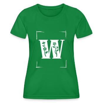 letter W initial - Women's Functional T-Shirt - kelly green - Front - AI Model Female 172 dark (172cm)