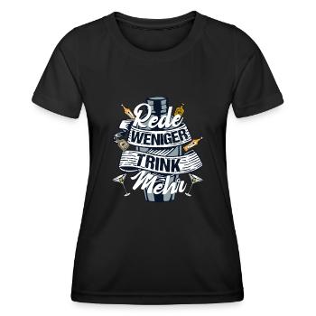 Barkeeper Red weniger Trink mehr - Frauen Funktions-T-Shirt - Schwarz - Vorne - AI Model Female 172 light (172cm)