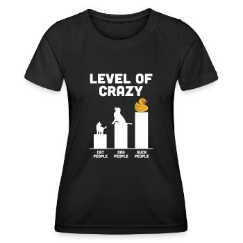 Rubber Duck Duckie Duckling Funny Level Of Crazy - Frauen Funktions-T-Shirt - Schwarz - Vorne - AI Model Female 172 light (172cm)
