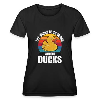 Vintage Life Would Be So Boring Without Rubber Duc - Frauen Funktions-T-Shirt - Schwarz - Vorne - AI Model Female 172 light (172cm)