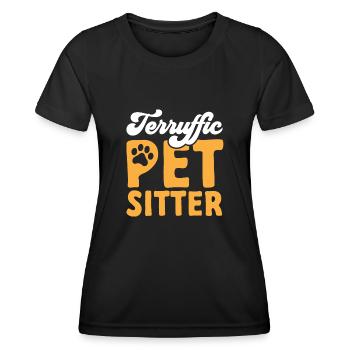Pet Sitting Cat Dog Pet Sitter - Women's Functional T-Shirt - black - Front - AI Model Female 172 light (172cm)