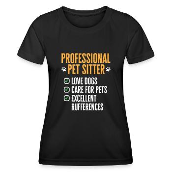 Pet Sitting Cat Dog Pet Sitter - Women's Functional T-Shirt - black - Front - AI Model Female 172 light (172cm)