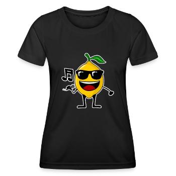 Zitrone singt Musik Zitronen - Frauen Funktions-T-Shirt - Schwarz - Vorne - AI Model Female 172 light (172cm)