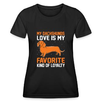 Meine Dackelliebe ist meine liebste Art der Loyalität D - Frauen Funktions-T-Shirt - Schwarz - Vorne - AI Model Female 172 light (172cm)