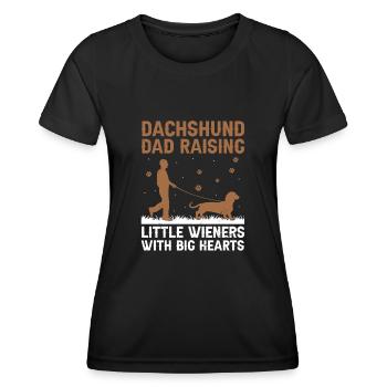 Dachshund Dad Raising Little Wieners Dog Lover Dog - Women's Functional T-Shirt - black - Front - AI Model Female 172 light (172cm)