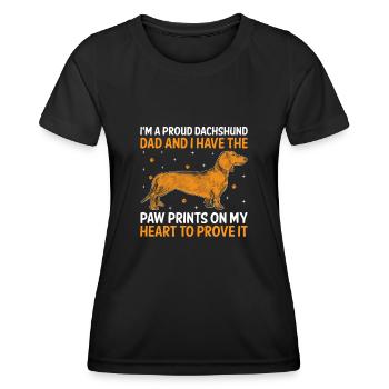 Ich bin ein stolzer Vater und ich habe die Pfotenabdrücke Hundeliebe - Frauen Funktions-T-Shirt - Schwarz - Vorne - AI Model Female 172 light (172cm)