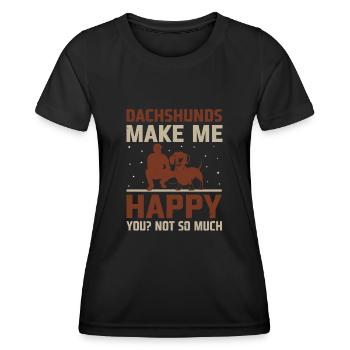 Dackel machen mich glücklich Du nicht so sehr Hundeliebhaber - Frauen Funktions-T-Shirt - Schwarz - Vorne - AI Model Female 172 light (172cm)