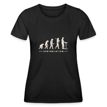 Synthelution - Synthesizer Analog Synth - - Frauen Funktions-T-Shirt - Schwarz - Vorne - AI Model Female 172 light (172cm)