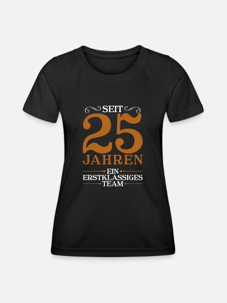 Silberhochzeit 25 Jahre Jubiläum Geschenk Hochzeit - Frauen Funktions-T-Shirt - Schwarz