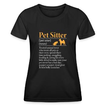 Pet Sitting Cat Dog Pet Sitter - Women's Functional T-Shirt - black - Front - AI Model Female 172 light (172cm)