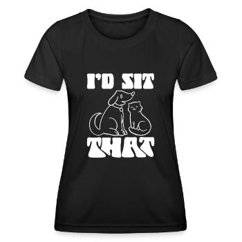 Pet Sitting Cat Dog Pet Sitter - Women's Functional T-Shirt - black - Front - AI Model Female 172 light (172cm)
