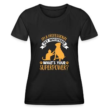 Pet Sitting Cat Dog Pet Sitter - Women's Functional T-Shirt - black - Front - AI Model Female 172 light (172cm)