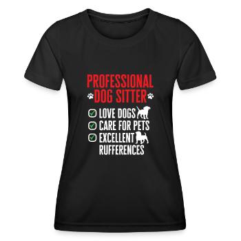Pet Sitting Cat Dog Pet Sitter - Women's Functional T-Shirt - black - Front - AI Model Female 172 light (172cm)