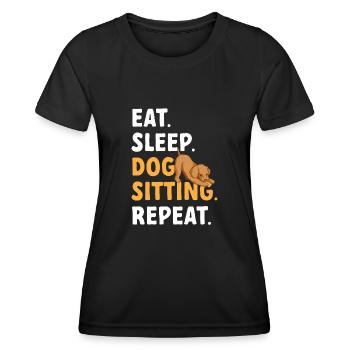 Pet Sitting Cat Dog Pet Sitter - Women's Functional T-Shirt - black - Front - AI Model Female 172 light (172cm)