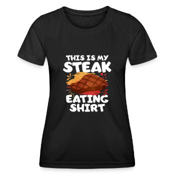 Steak - Women's Functional T-Shirt - black - Front - AI Model Female 172 light (172cm)
