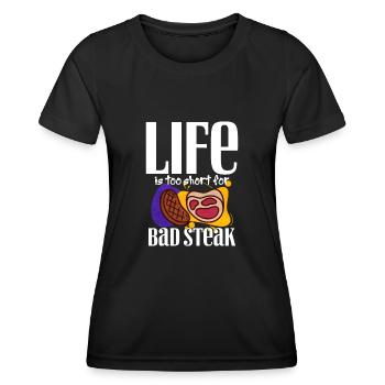 Steak - Women's Functional T-Shirt - black - Front - AI Model Female 172 light (172cm)