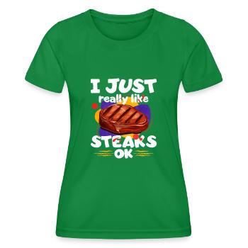 Steak - Frauen Funktions-T-Shirt - Kelly Green - Vorne - AI Model Female 172 dark (172cm)
