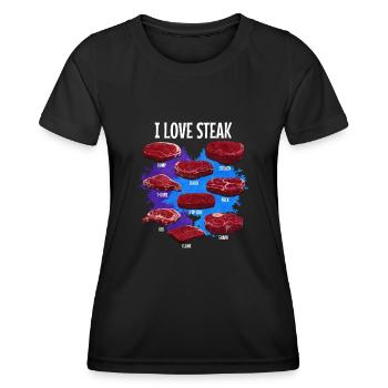 Steak - Women's Functional T-Shirt - black - Front - AI Model Female 172 light (172cm)