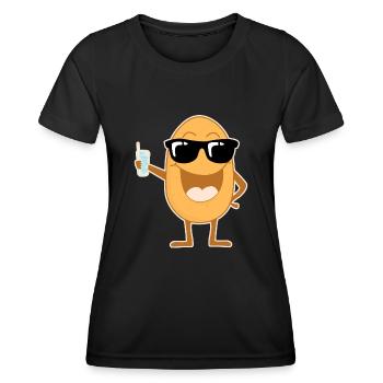 Party Kartoffel mit Sonnenbrille - Frauen Funktions-T-Shirt - Schwarz - Vorne - AI Model Female 172 light (172cm)