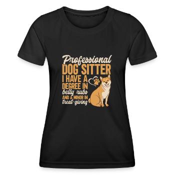 Pet Sitting Cat Dog Pet Sitter - Women's Functional T-Shirt - black - Front - AI Model Female 172 light (172cm)