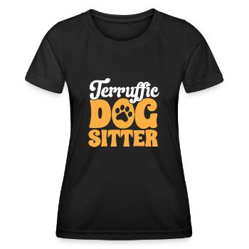 Pet Sitting Cat Dog Pet Sitter - Women's Functional T-Shirt - black - Front - AI Model Female 172 light (172cm)